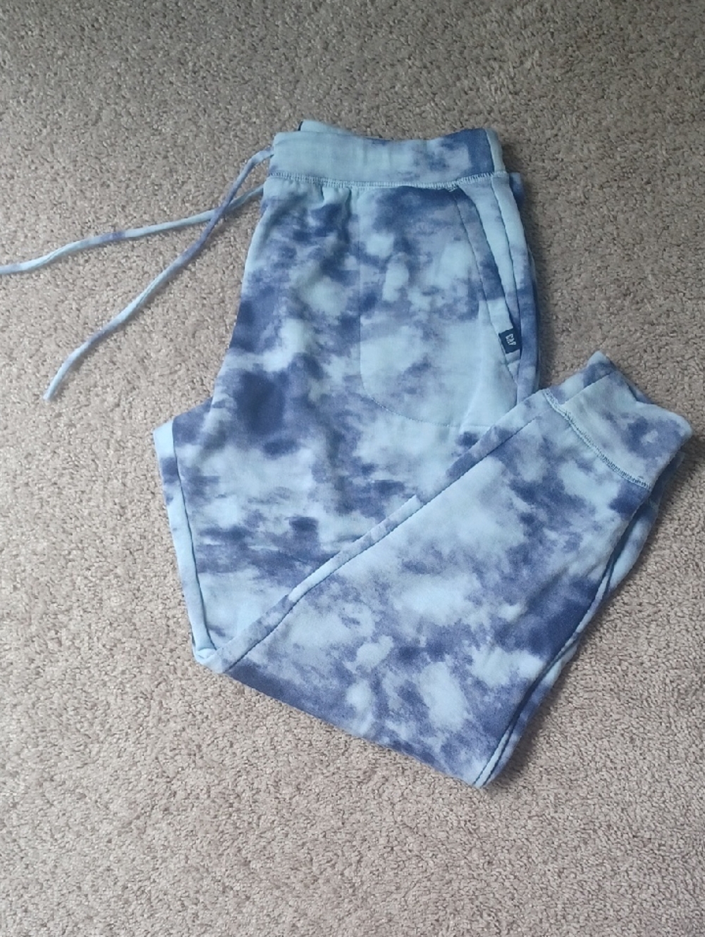 GAP Kids Tie-Dye Light and Dark Blue Jogger Sweatpants Large